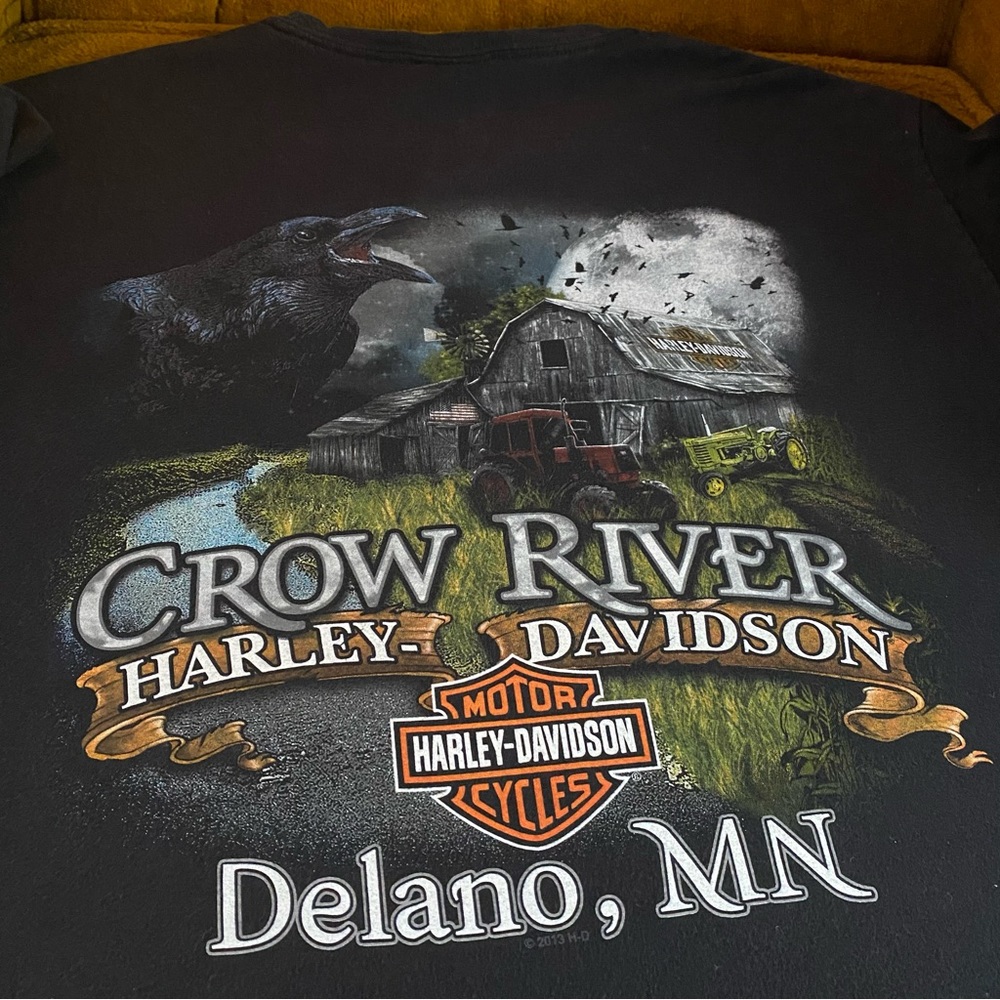 Vintage 2013 Harley Davidson Crow River Tee 2XL